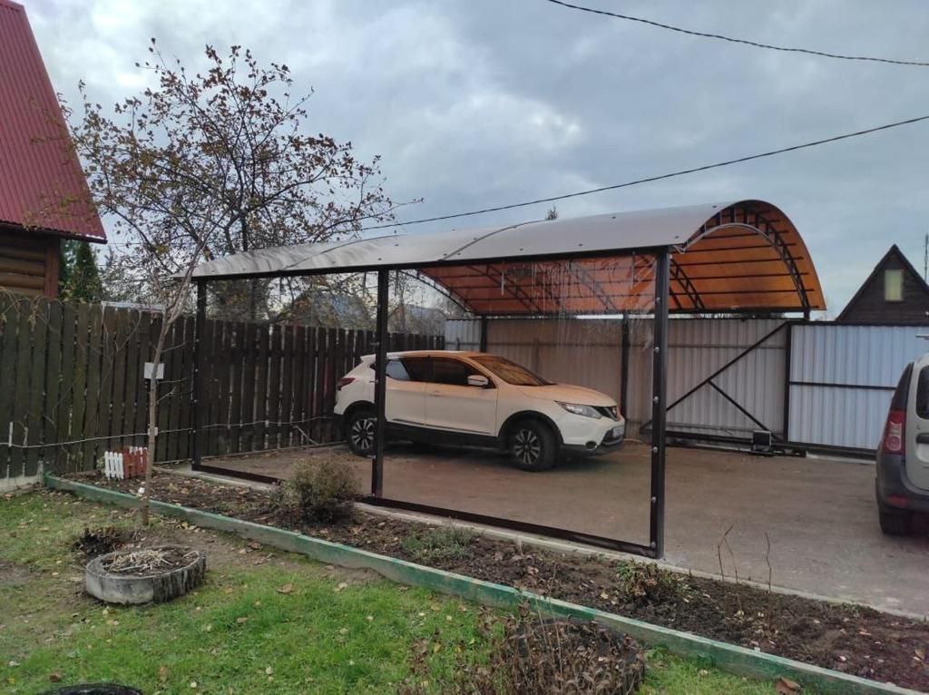 Прозрачные шторы ПВХ для навеса под автомобиль в Удельной
